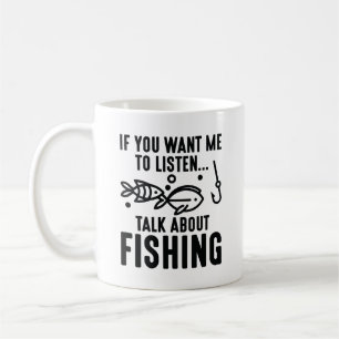 もし魚釣りの話聞せ コーヒーマグカップ
