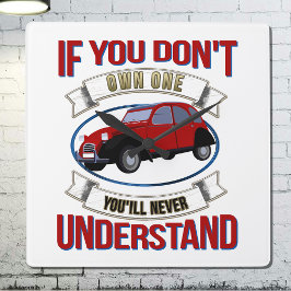 -もし2CVを理解できないほど、お客様が所有しているCVはありません。  スクエア壁時計