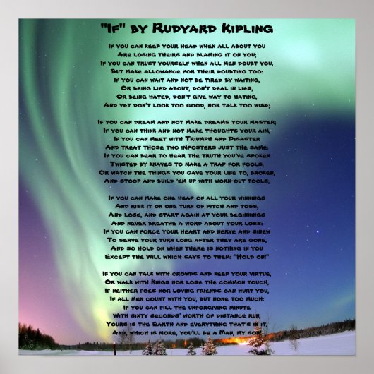 「もし – 」はキプリング ポスター (正面)