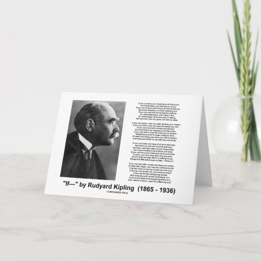 「 – もし」ラディアード・キップリングの詩 カード (正面)