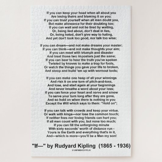 もし – ラディヤード・キプリングの写真 ジグソーパズル (縦)