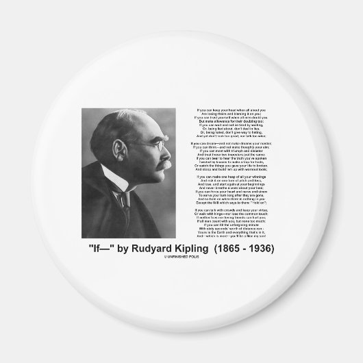『もし – 』ラディヤード・キプリングの詩 マグネット (正面)