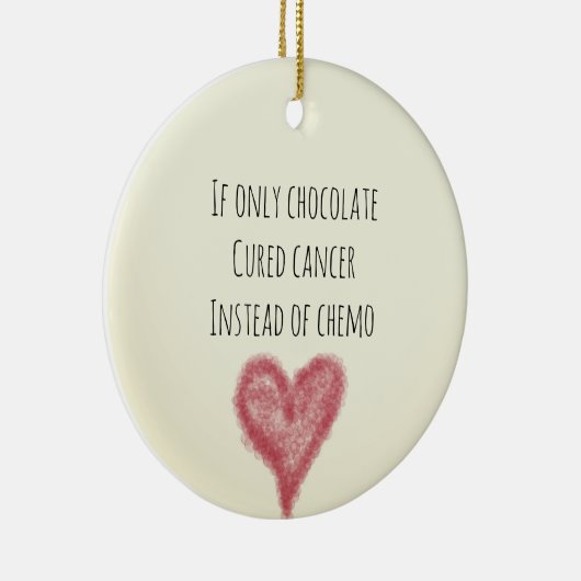 もしChemoの代わりにチョコレートで治癒したがん セラミックオーナメント (右)