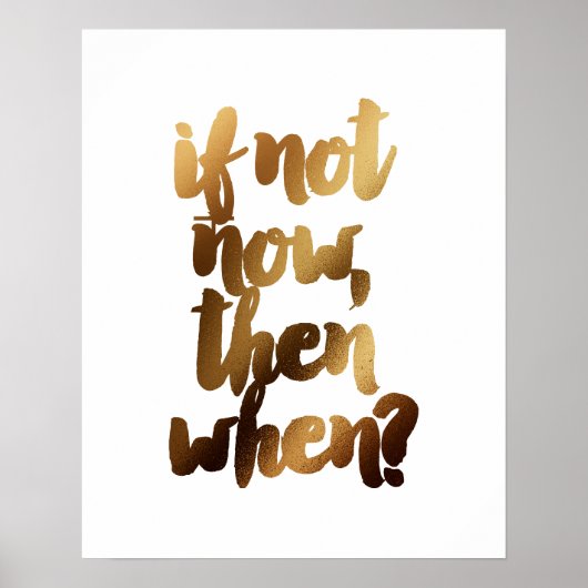 「もしNot Today Then When」ブラシやる気を起こさせる引用文 ポスター (正面)