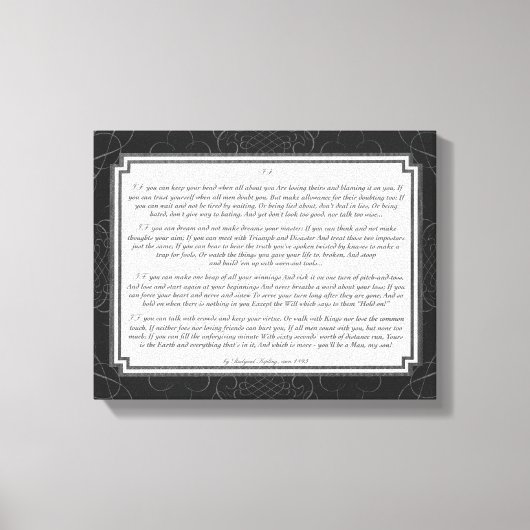 もしRudyard Kiplingの詩 キャンバスプリント (正面)