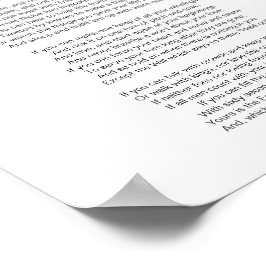 もしRudyard Kiplingの詩 ポスター (角)