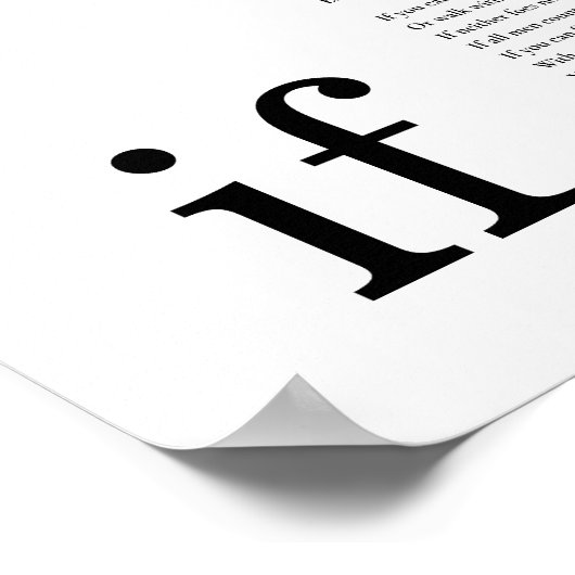 もしRudyard Kiplingの詩 ポスター (角)