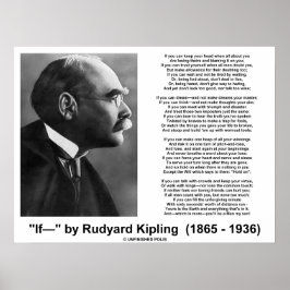 もしRudyard Kiplingの詩(Kipling写真) ポスター