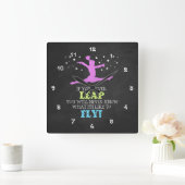 もしYou never leap – 体操感動的引用文 スクエア壁時計 (ホーム)