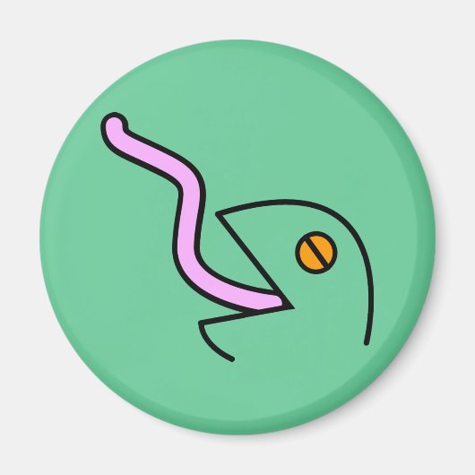 もじゃもじゃのトカゲ マグネット (正面)