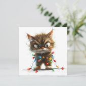 もじゃもじゃの不機嫌な猫もライトの絡まりで シーズンカード (スタンド正面)