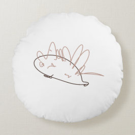 もじゃもじゃハリネズミのスパーキー - 手描きキッズ ラウンドクッション