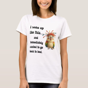 もじゃもじゃバード - カラフルなキャラクターバード Tシャツ