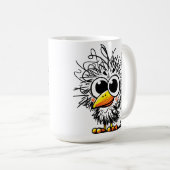 もじゃ鳥: かわいい・おもしろいアート コーヒーマグカップ (正面右)