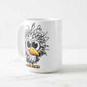 もじゃ鳥: かわいい・おもしろいアート コーヒーマグカップ (正面左)