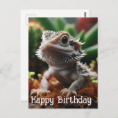 もずの庭のヒゲドラゴンお誕生日おめでとう ポストカード (正面/裏面)