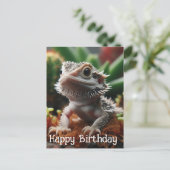 もずの庭のヒゲワゴン Happy Birthday ポストカード (スタンド正面)