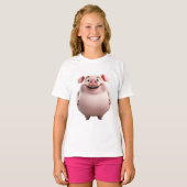 もちもちピンクの豚さんと仲良くなろう!スマイルTシャツ Tシャツ (正面フル)
