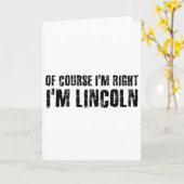 もちろんだ、私はリンカーン 面白いクリスマス 名前 カード (黄色い花)