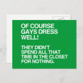 もちろんゲイは服装が良い ポストカード (正面/裏面)