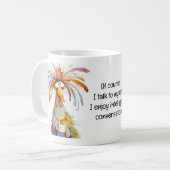 もちろん俺は自分と話すよ、ひよこ面白い コーヒーマグカップ (正面左)