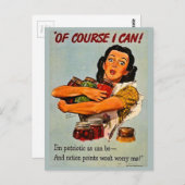 もちろん出来る！ヴィンテージレトロ第二次世界大戦 ポストカード (正面/裏面)