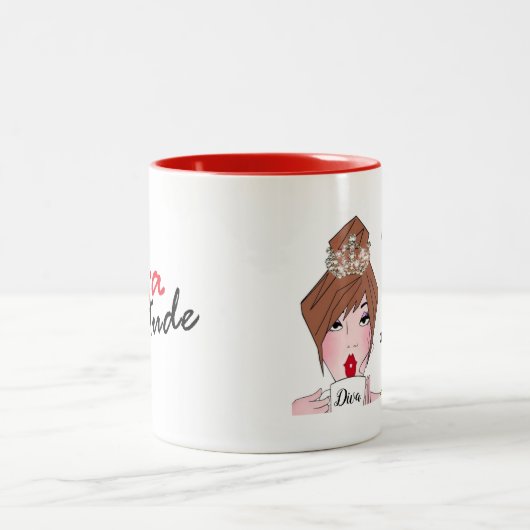 「もちろん大好き – コーヒーの前にいつも行かないよ!」 ツートーンマグカップ (中央)