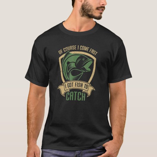 もちろん来早く釣得って魚釣り Tシャツ (正面)