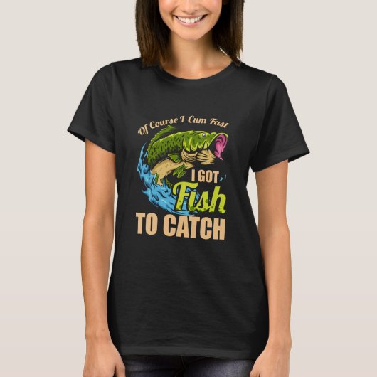 もちろん来早く釣得って魚釣り Tシャツ (正面)