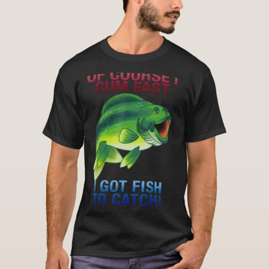 もちろん来早く魚得を釣る Tシャツ (正面)