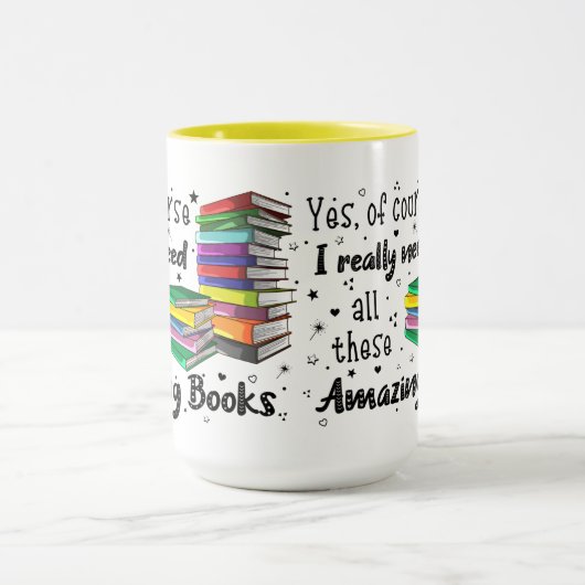 もちろん私はこれらの素晴らしい本が必要だ マグカップ (中央)