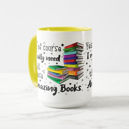 もちろん私はこれらの素晴らしい本が必要だ マグカップ (正面左)