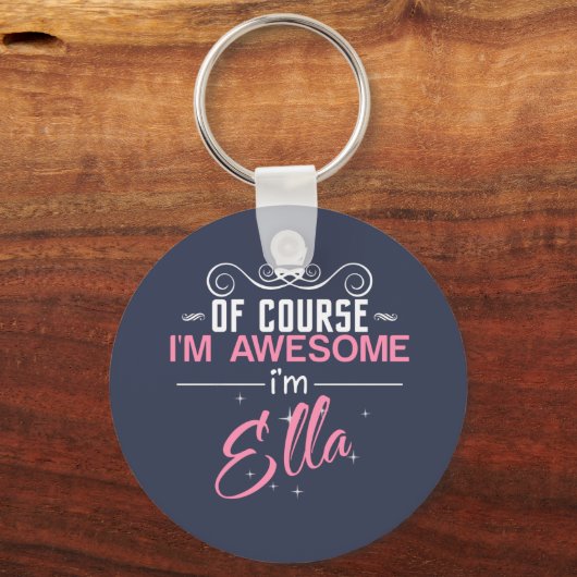 もちろん私はエラ素晴らしーの名前だ キーホルダー (正面)