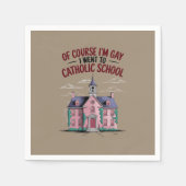 もちろん私はゲイでカトリック学校に行ったおもしろい スタンダードカクテルナプキン (正面)