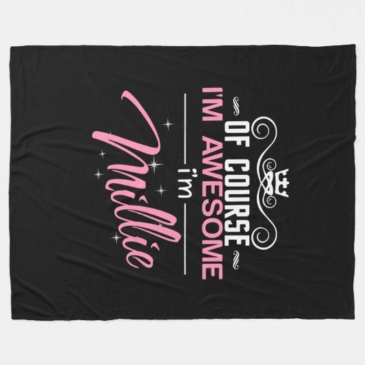 もちろん私はミ素晴らしリー名だ フリースブランケット (正面(横))