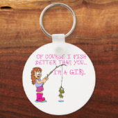 もちろん私は君より釣りが上手だ… キーホルダー (正面)