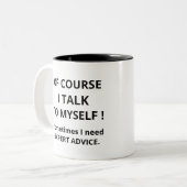 もちろん私は自分と話す ツートーンマグカップ (正面左)