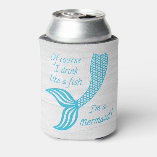 もちろん私は魚のように飲む私は人魚Can Coである 缶クーラー (缶裏面)