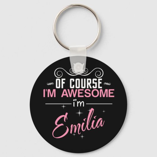 もちろん私素晴らしはエミリア名 キーホルダー (正面)