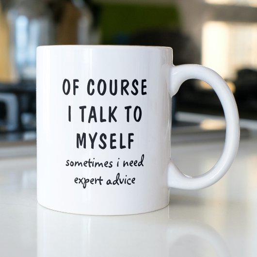 もちろん自分自身と話します Funny Quote コーヒーマグカップ