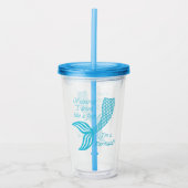 もちろん魚みたいに飲むし人魚だよ アクリルタンブラー (正面)