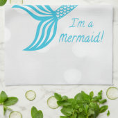 もちろん魚みたいに飲むし人魚だよ キッチンタオル (折り畳み)