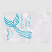 もちろん魚みたいに飲むし人魚だよ ゴルフタオル (横)