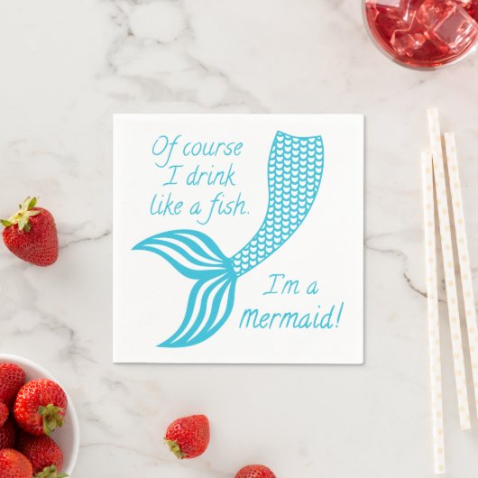 もちろん魚みたいに飲むし人魚だよ スタンダードカクテルナプキン (インサイチュ)