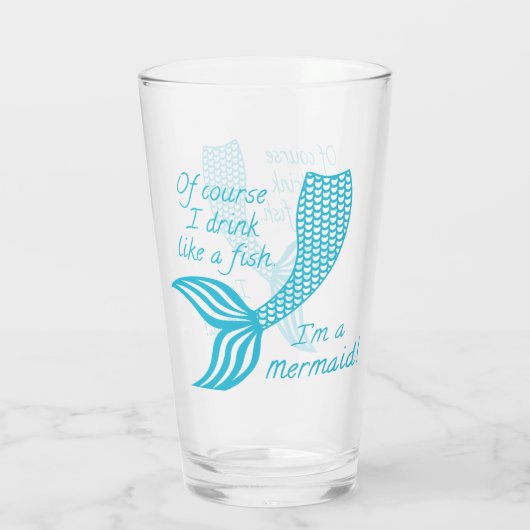 もちろん魚みたいに飲むし人魚だよ タンブラーグラス (裏面)