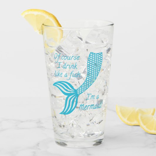 もちろん魚みたいに飲むし人魚だよ タンブラーグラス (アイス正面)