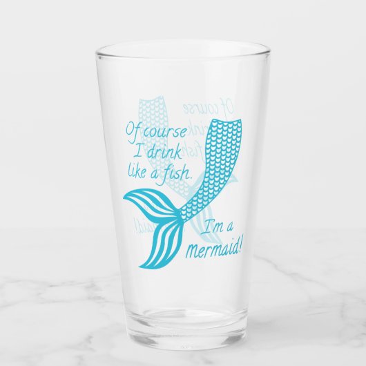 もちろん魚みたいに飲むし人魚だよ タンブラーグラス (正面)