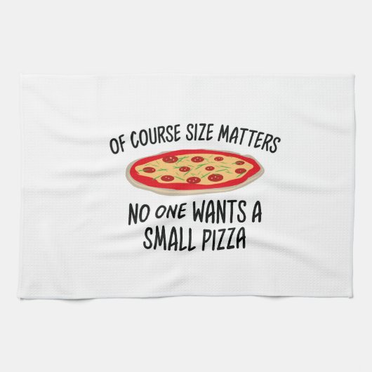 もちろん、サイズは問題の誰も小さなピザを望まない キッチンタオル (横)