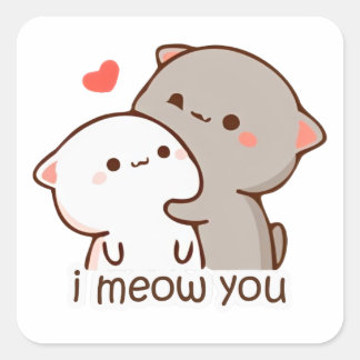 もちピーチキャット – ニャー スクエアシール