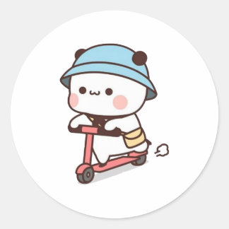 もちブラウニーベアーバイク乗り ラウンドシール
